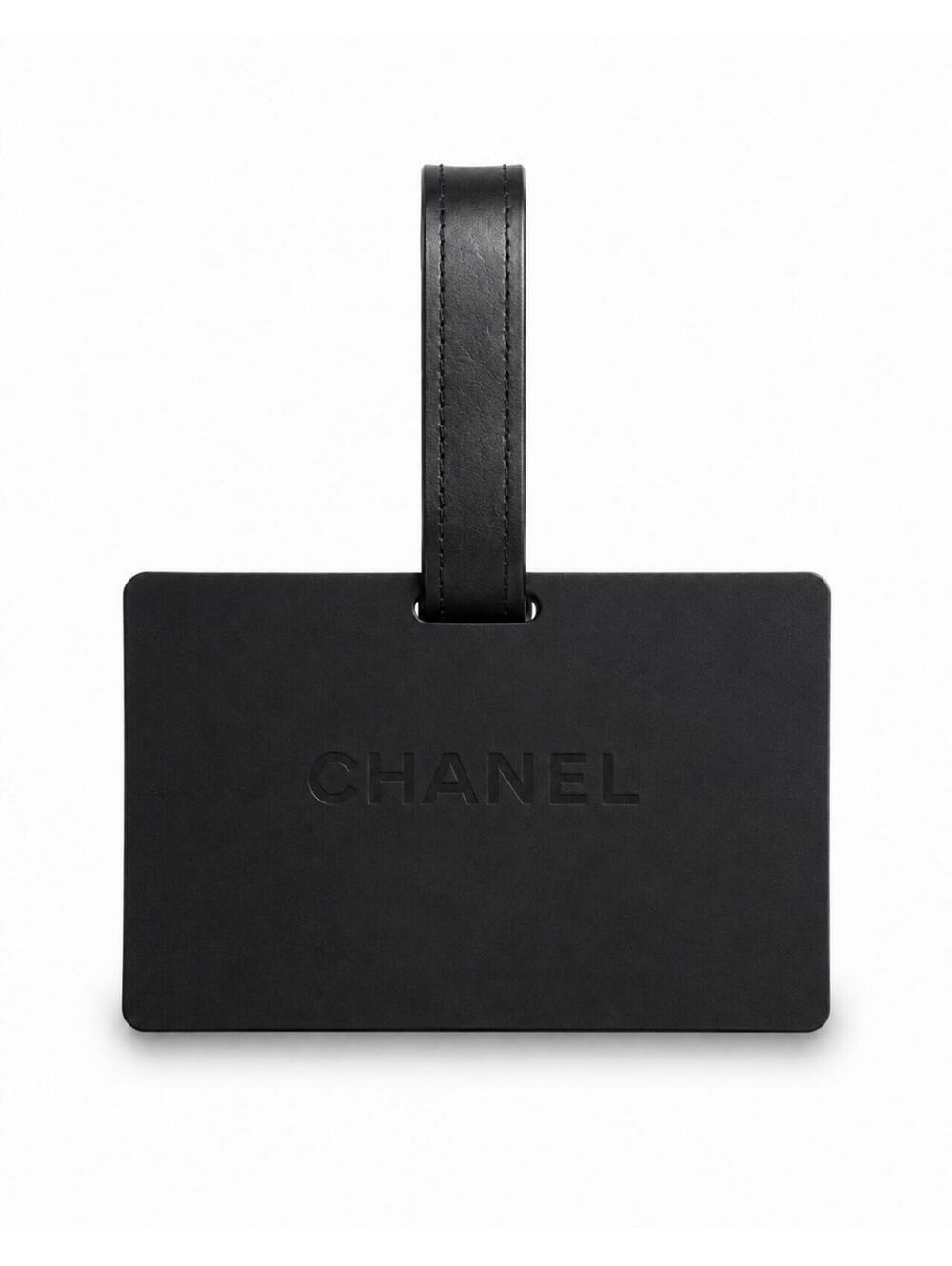 Black Chanel Luggage Tag with Identification Card